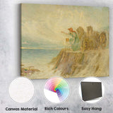 Mythological Woman With Lions Coastal Fantasy Painting Canvas Wall Art Print Decor Picture Ready to Hang