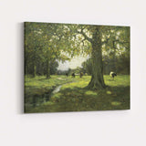 Ancient Oak Trees Cattle Pasture Woodland Landscape Painting Canvas Wall Art Print Decor Picture Ready to Hang