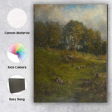 Woodland Meadow Sheep Grazing Scenic Country Landscape Canvas Wall Art Print Decor Picture Ready to Hang