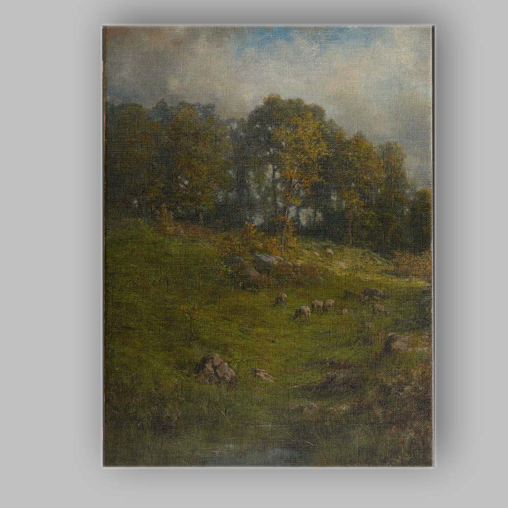Woodland Meadow Sheep Grazing Scenic Country Landscape Canvas Wall Art Print Decor Picture Ready to Hang