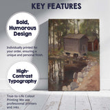 Rustic Woodland Cabin Reflections Forest Pond Oil Painting Canvas Wall Art Print Decor Picture Ready to Hang