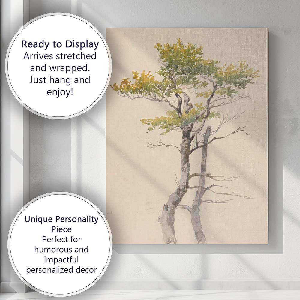 Delicate Botanical Tree Study Watercolour Nature Illustration Canvas Wall Art Print Decor Picture Ready to Hang