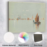Serene Venetian Lagoon Sailing Boats Watercolour Seascape Canvas Wall Art Print Decor Picture Ready to Hang