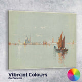 Serene Venetian Lagoon Sailing Boats Watercolour Seascape Canvas Wall Art Print Decor Picture Ready to Hang