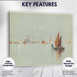 Serene Venetian Lagoon Sailing Boats Watercolour Seascape Canvas Wall Art Print Decor Picture Ready to Hang