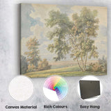 Pastoral Woodland Meadow Trees Watercolour Landscape Canvas Wall Art Print Decor Picture Ready to Hang