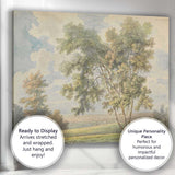 Pastoral Woodland Meadow Trees Watercolour Landscape Canvas Wall Art Print Decor Picture Ready to Hang