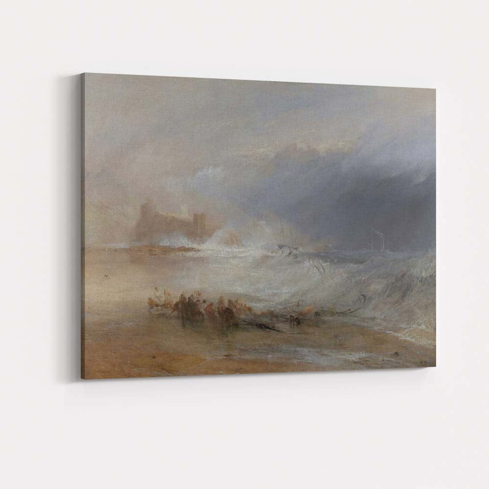 Dramatic Stormy Coast Shipwreck Rescue Maritime Painting Canvas Wall Art Print Decor Picture Ready to Hang
