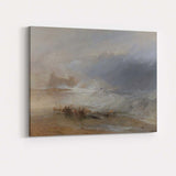 Dramatic Stormy Coast Shipwreck Rescue Maritime Painting Canvas Wall Art Print Decor Picture Ready to Hang