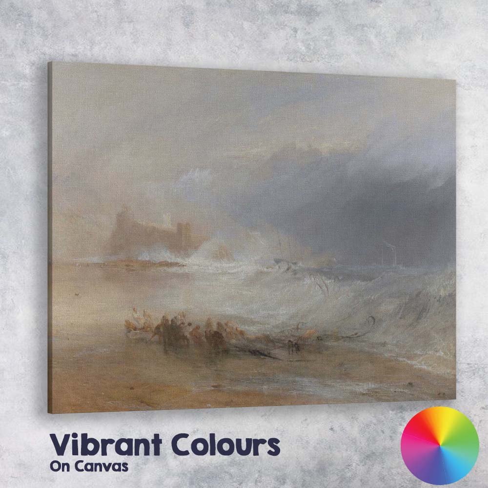 Dramatic Stormy Coast Shipwreck Rescue Maritime Painting Canvas Wall Art Print Decor Picture Ready to Hang