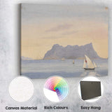 Peaceful Coastal Mountain Bay Sailing Boat Watercolour Canvas Wall Art Print Decor Picture Ready to Hang