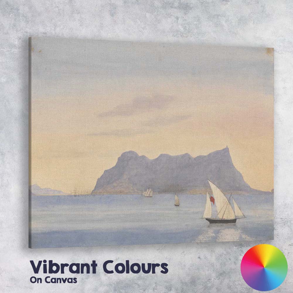 Peaceful Coastal Mountain Bay Sailing Boat Watercolour Canvas Wall Art Print Decor Picture Ready to Hang
