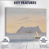 Peaceful Coastal Mountain Bay Sailing Boat Watercolour Canvas Wall Art Print Decor Picture Ready to Hang