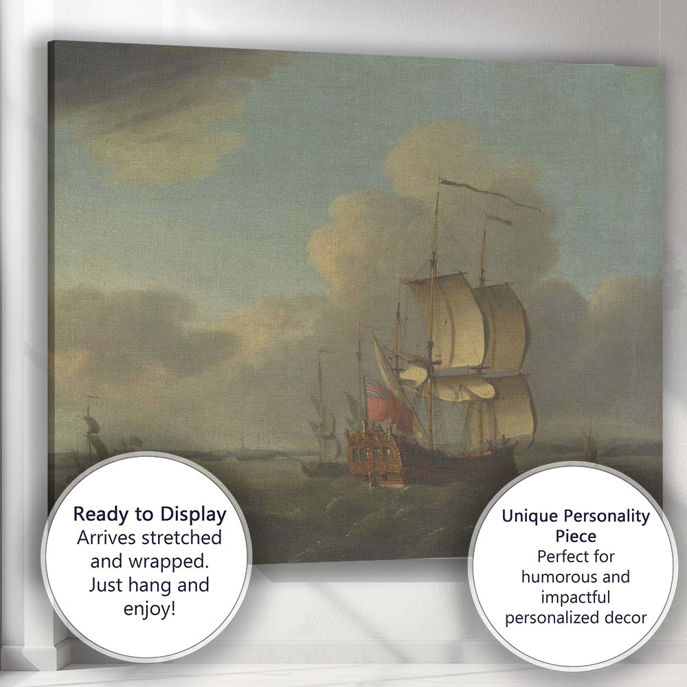 Historic Sailing Ship Maritime Harbour Oil Painting Canvas Wall Art Print Decor Picture Ready to Hang
