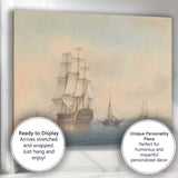 Historic Sailing Ship Calm Sea Maritime Watercolour Coastal Artwork Canvas Wall Art Print Decor Picture Ready to Hang