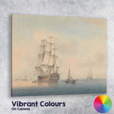 Historic Sailing Ship Calm Sea Maritime Watercolour Coastal Artwork Canvas Wall Art Print Decor Picture Ready to Hang