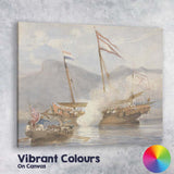 Naval Battle Ships Watercolour Historic Maritime Seascape Canvas Wall Art Print Decor Picture Ready to Hang