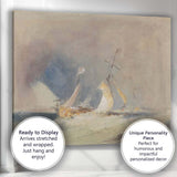 Impressionist Sailing Vessel Seascape Watercolour Maritime Study Canvas Wall Art Print Decor Picture Ready to Hang