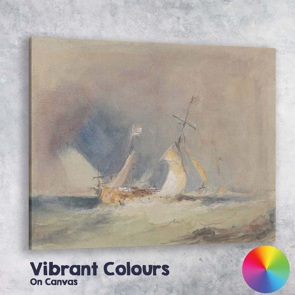 Impressionist Sailing Vessel Seascape Watercolour Maritime Study Canvas Wall Art Print Decor Picture Ready to Hang