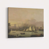 Victorian London River Thames Harbour Maritime Cityscape Canvas Wall Art Print Decor Picture Ready to Hang