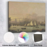 Victorian London River Thames Harbour Maritime Cityscape Canvas Wall Art Print Decor Picture Ready to Hang