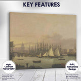 Victorian London River Thames Harbour Maritime Cityscape Canvas Wall Art Print Decor Picture Ready to Hang