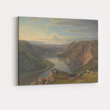 Scenic River Gorge and Limestone Cliffs Landscape Painting Canvas Wall Art Print Decor Picture Ready to Hang