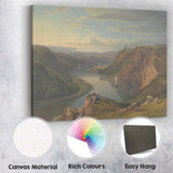 Scenic River Gorge and Limestone Cliffs Landscape Painting Canvas Wall Art Print Decor Picture Ready to Hang