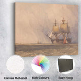 Majestic Tall Ship on Open Sea Nautical Watercolour Canvas Wall Art Print Decor Picture Ready to Hang