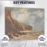 Picturesque Coastal Village and Rocky Shore Seascape Canvas Wall Art Print Decor Picture Ready to Hang