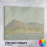 Panoramic Coastal Town Beneath Mountain Range Watercolour Landscape Canvas Wall Art Print Decor Picture Ready to Hang