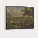 Golden Country Estate With Horse Riders Pastoral Landscape Painting Canvas Wall Art Print Decor Picture Ready to Hang