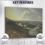 Panoramic River Estate With Sailing Boats Countryside Vista Painting Canvas Wall Art Print Decor Picture Ready to Hang
