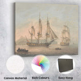 Historic Naval Sailing Ships Coastal Harbour Watercolour Maritime Artwork Canvas Wall Art Print Decor Picture Ready to Hang