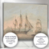 Historic Naval Sailing Ships Coastal Harbour Watercolour Maritime Artwork Canvas Wall Art Print Decor Picture Ready to Hang