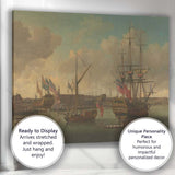 Georgian Dockyard Warships Maritime Harbour Scene Traditional Marine Painting Canvas Wall Art Print Decor Picture Ready to Hang