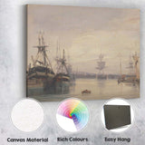 Misty Harbour Sailing Vessels Dawn Light Impressionist Seascape Canvas Wall Art Print Decor Picture Ready to Hang
