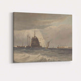 Stormy Sea Naval Warship Maritime Watercolour Coastal Artwork Canvas Wall Art Print Decor Picture Ready to Hang