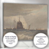 Stormy Sea Naval Warship Maritime Watercolour Coastal Artwork Canvas Wall Art Print Decor Picture Ready to Hang