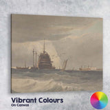 Stormy Sea Naval Warship Maritime Watercolour Coastal Artwork Canvas Wall Art Print Decor Picture Ready to Hang