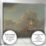 Dutch Golden Age Sailing Ship Coastal Harbour Scene Canvas Wall Art Print Decor Picture Ready to Hang
