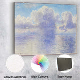 Blue Watercolour Seascape Billowing Clouds Ocean Horizon Canvas Wall Art Print Decor Picture Ready to Hang
