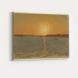 Golden Sunset Coastal Waters Seascape Oil Painting Canvas Wall Art Print Decor Picture Ready to Hang