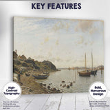 Nordic Coastal Inlet Mooring Boats Tranquil Seascape Canvas Wall Art Print Decor Picture Ready to Hang