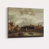 Historic Canal Town Waterfront Dutch Golden Age Painting Canvas Wall Art Print Decor Picture Ready to Hang