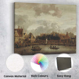 Historic Canal Town Waterfront Dutch Golden Age Painting Canvas Wall Art Print Decor Picture Ready to Hang