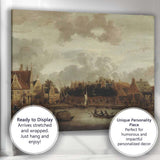 Historic Canal Town Waterfront Dutch Golden Age Painting Canvas Wall Art Print Decor Picture Ready to Hang