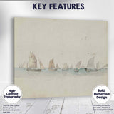 Traditional Sailing Boats on Tranquil Sea Watercolour Maritime Artwork Canvas Wall Art Print Decor Picture Ready to Hang