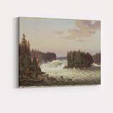 Majestic River Waterfall Forest Wilderness Landscape Painting Canvas Wall Art Print Decor Picture Ready to Hang