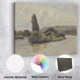 Traditional Riverside Island Trees Landscape Oil Painting Canvas Wall Art Print Decor Picture Ready to Hang